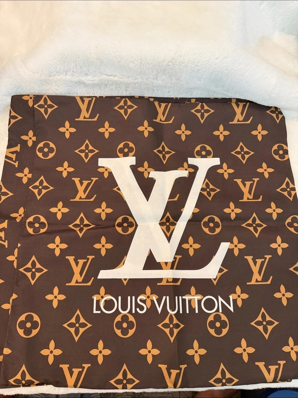 NWOT Monogram Throw Pillow Covers in Brown 18” x 18”.